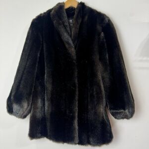 Vintage Dark Brown Mink Fur Coat Mid Length Women’s M/L